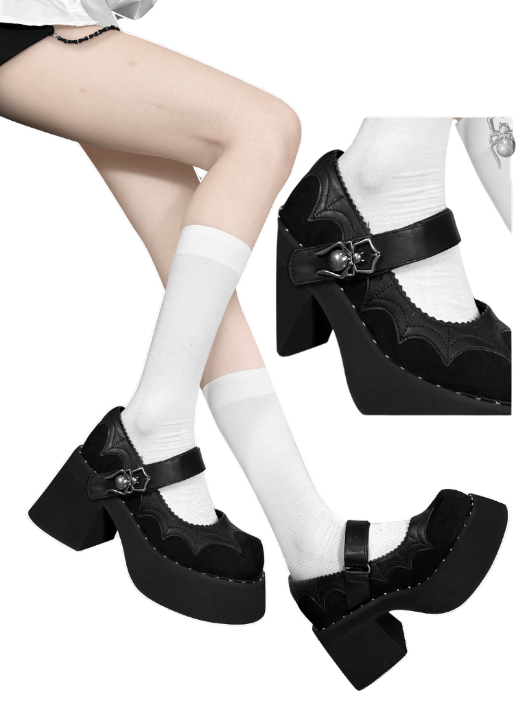 Chaussures Goth Spider à plateforme sombre sous-culture