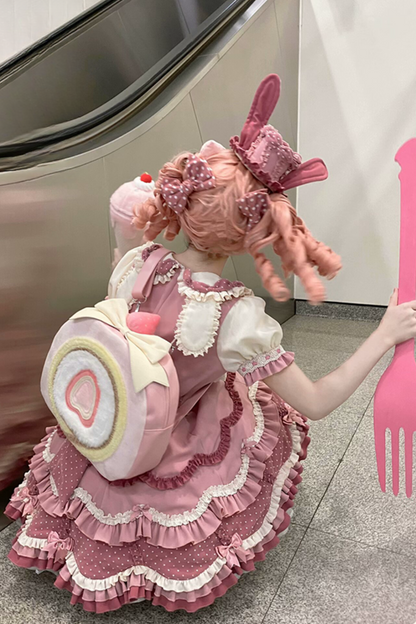 Ohrenkuchen täglich + Kaninchen Kirsche Lolita Bunny Hut Kleid