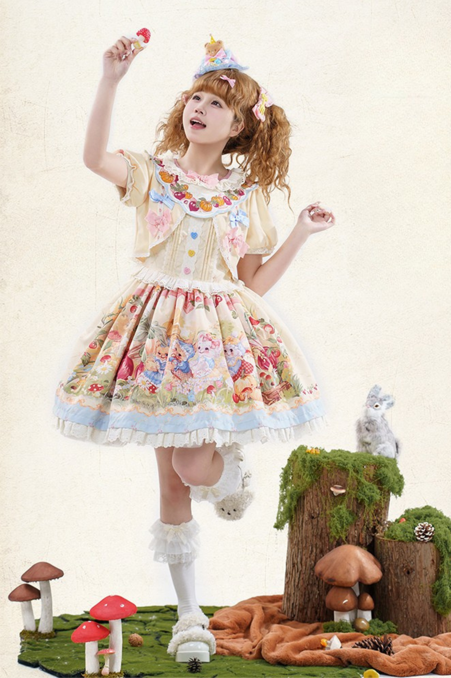 Apron + Reservations Suspender Print Dress Layered Carrot