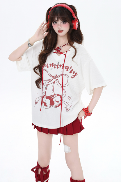 Cover-Up Island T-Shirt Cherry V-Neck Sweet Tropical