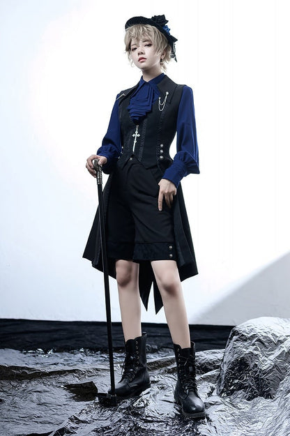 Lolita Waistcoat Tail Fashion Ouji Black
