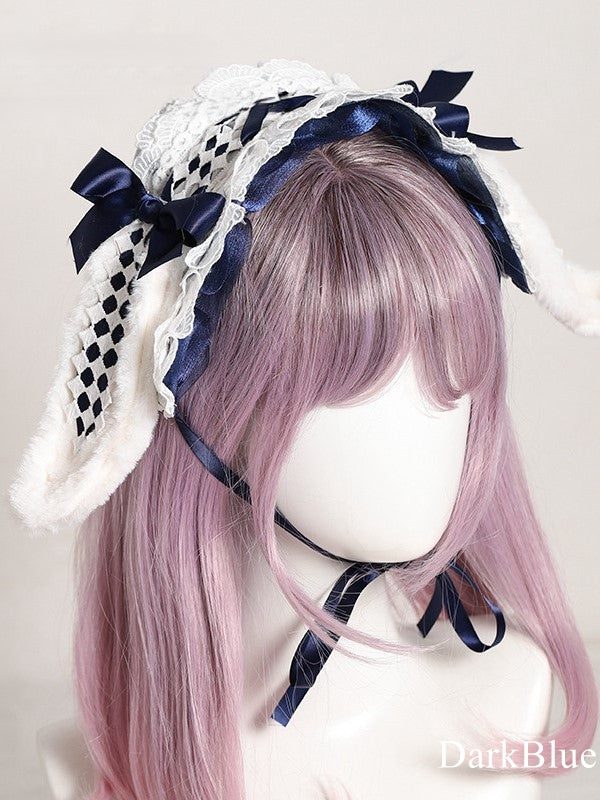 Color – Bunny Options Alice Ribbon Hairdband in Ear Lace lolita Wonderland 7