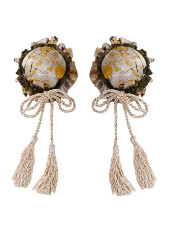 Yellow Tassels Chinoiserie Hairclips Headpiece