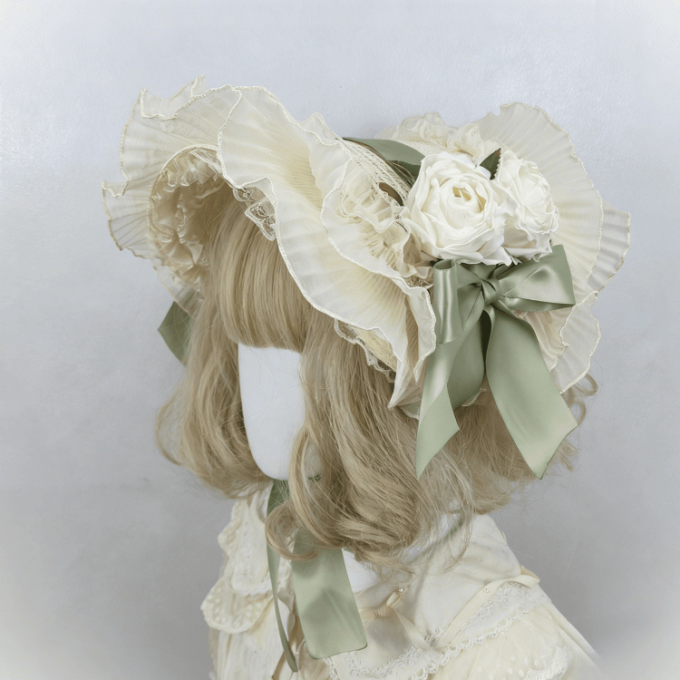 Floral Design Lace Straw Options Bow 4 Trim Bonnet Big