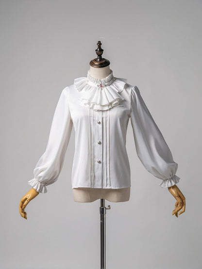 and - Outfit White Ouji Prince Cape Waist Lolita High Shorts Shirt + Gold
