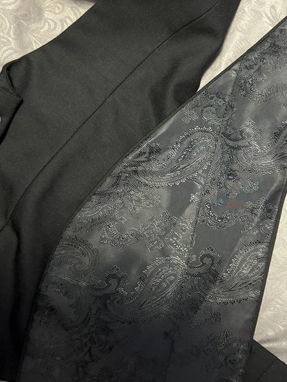 Black Ouji Neck Gothic Bunny at Halter Lolita Buckle Back Tailcoat with Bow Tail Waistcoat