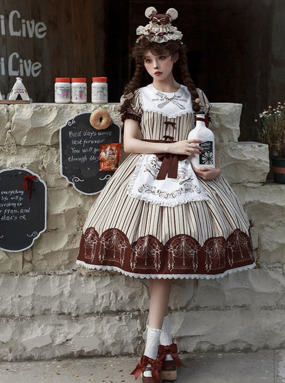 leg brown ribbon tea Afternoon apron warmers dress