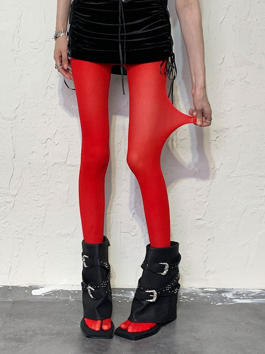 Christmas Red Y2K Tights