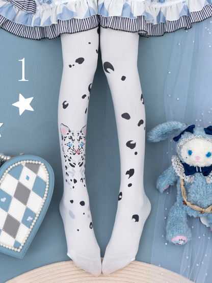 White Cute Animal Sweet Lolita Tights