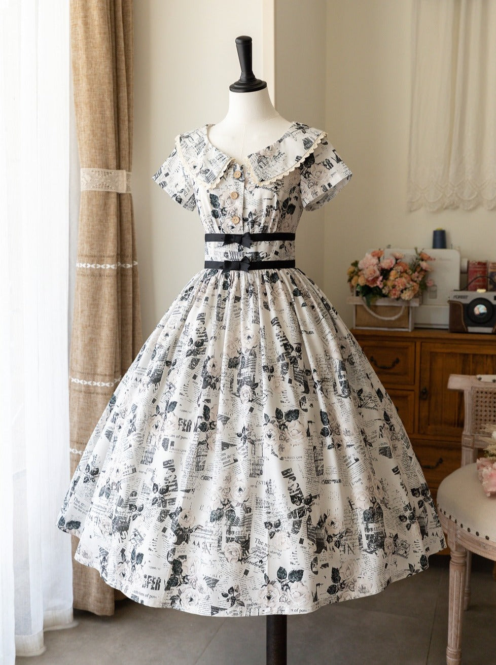 Mark Retro Lolita Flower Waist Dress