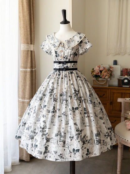 Mark Retro Lolita Flower Waist Dress