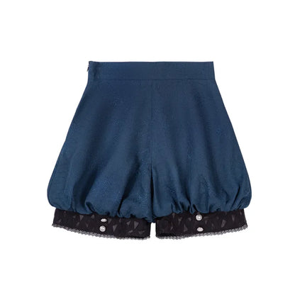 Ouji Blue Spider Dark Web Fabric Gothic Lolita Prince Shorts