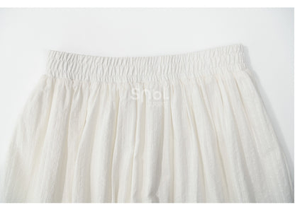 White High Waist Lace Trim Sweet Skirt Plaid Patchwork