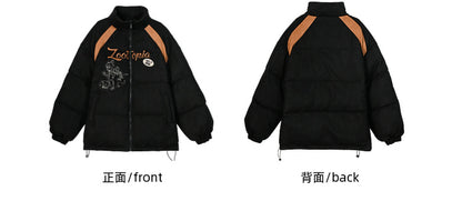 Zootopia Judy and Nick Applique Black Puffer Jacket