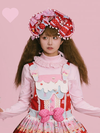 / Black Yellow Red Bonnet