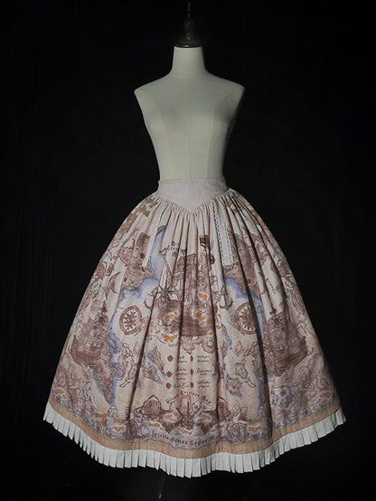 Gürtel Taille Pirat Lolita Rock Korsett Print Creamy Ship