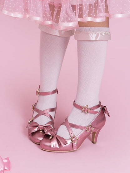 Lolita Sweet Accents - Bow Deep Schuhe Pink cm 6,5