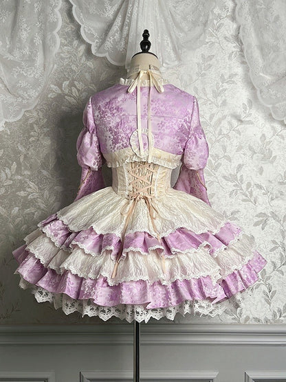 Jacquard Lila Bolero Roben Quaste