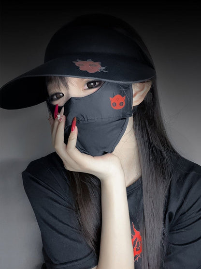 Sun Devil Red Hat Gothic Print With Black Protection