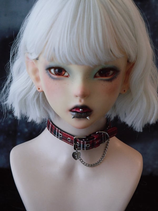 Und Kreuz RotGrün Gothic Anhänger Herz Plaid Kette Verziert Choker