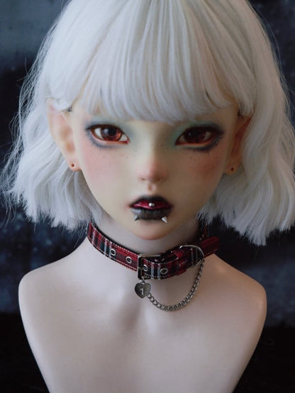 Und Kreuz RotGrün Gothic Anhänger Herz Plaid Kette Verziert Choker