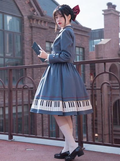 skirt + tie supp piano short Elegant ribbon design pendant + jacket