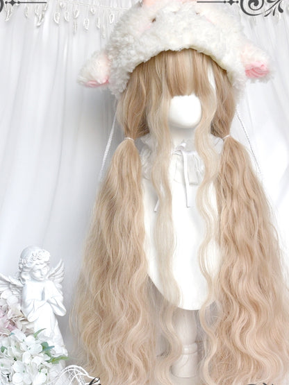 Wavy Full 80cm Bangs Long Wigs Blonde With
