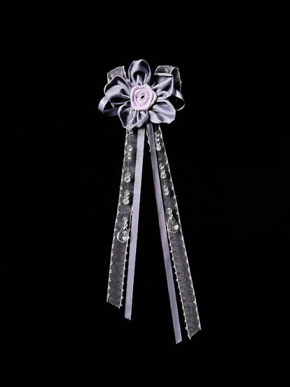 ブローチ フラワー / パープル ブラック ベージュ レッド