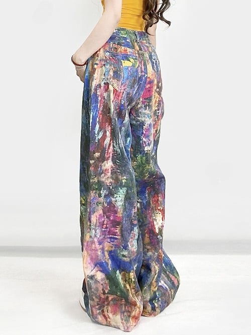 Cut Colorful Glamorous Y2K Jeans Wide-leg