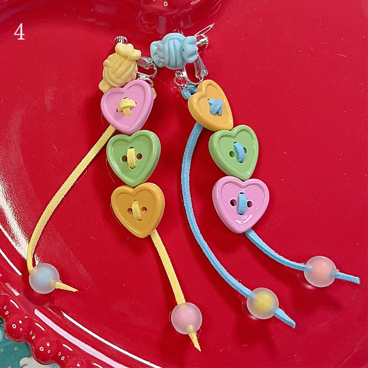 Beaded Charm Options Button 4 Ear Clips
