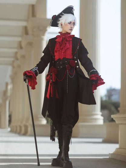 Belt Ouji Separate Lolita Black Pants Corset with Fashion