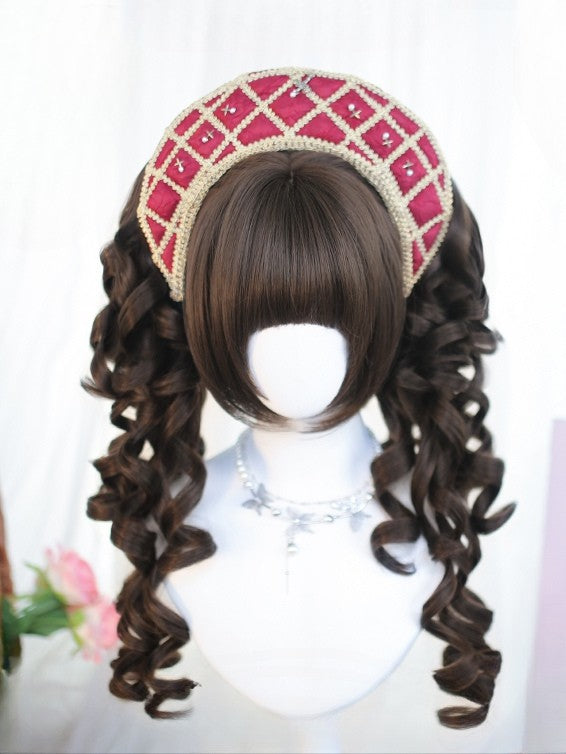 Straight Clips Claw Cut Bangs＋Double 50CM Bob With Ponytail Full Brown/Blonde Wig Wavy 30CM Length