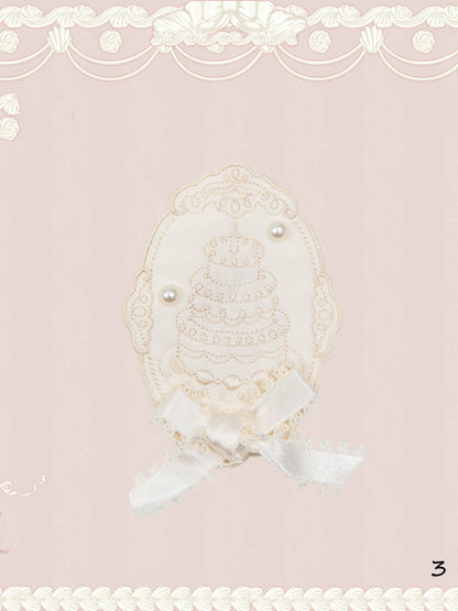 Brooch Embroidered Creamy