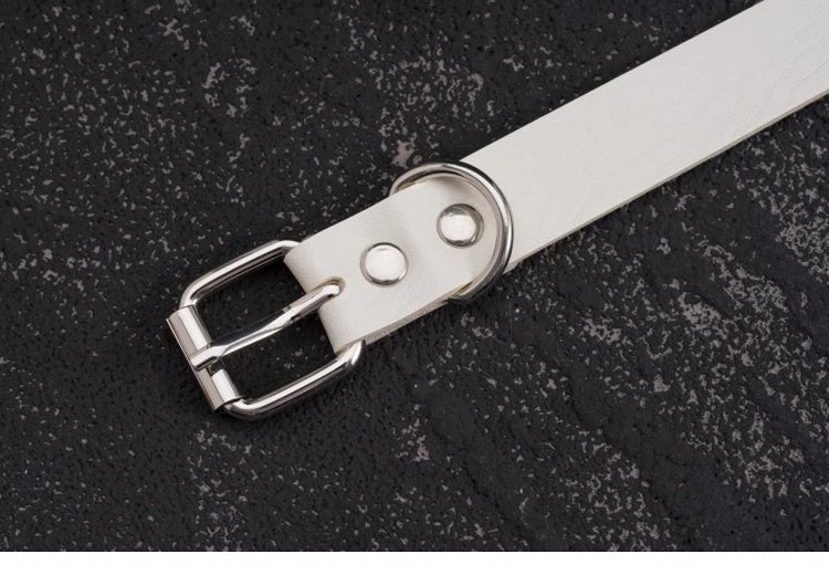 White Studded Pentagram-shaped Charm Tie Choker