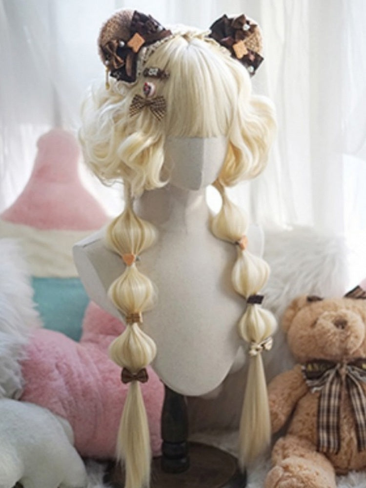 Light Blonde/Pink/Red/Green/Purple Waist Length Wig With Full Bangs