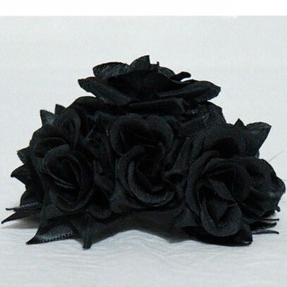 Crown Black/Silver Hairclips Design Ear Decorated Floral Bear