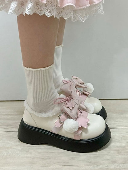 Accents Winter Star Fleece-Lined Sweet Beige Pink - Platforms