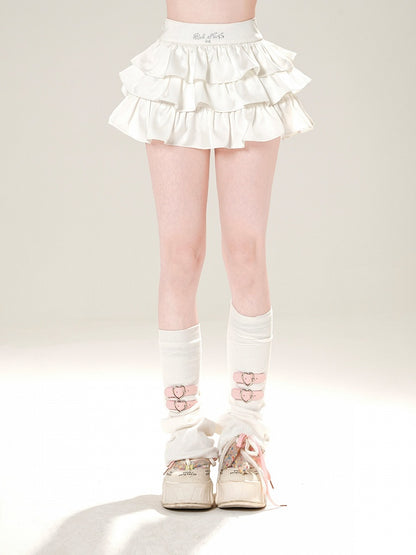 Mini Tiered Skirt High Waist Black/White