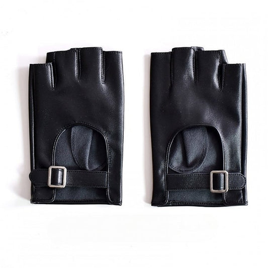 Cyberpunk Buckle Black/White/BlackWhite Finger Gloves