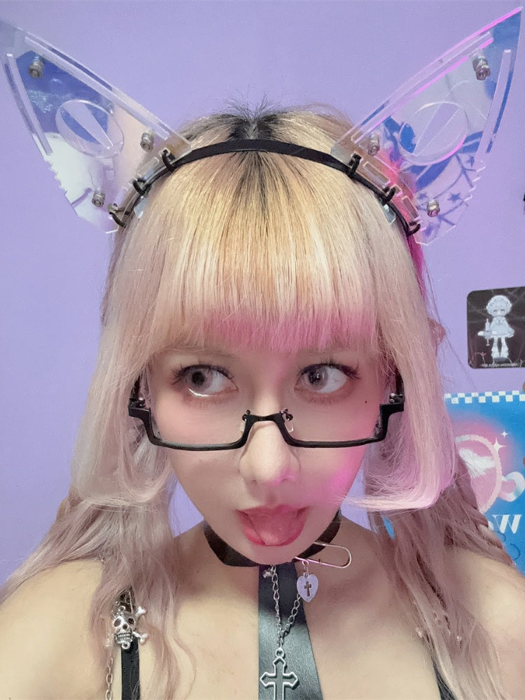 Cyberpunk Kitty Ears Design Laser KC
