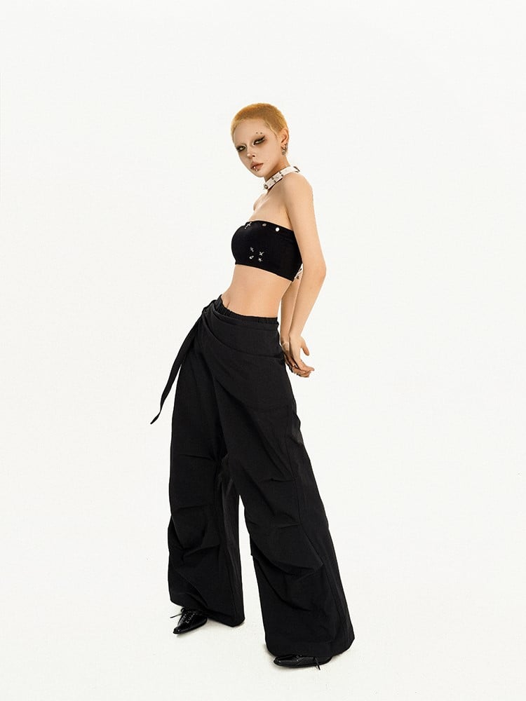 Black Top Studded Tube Punk