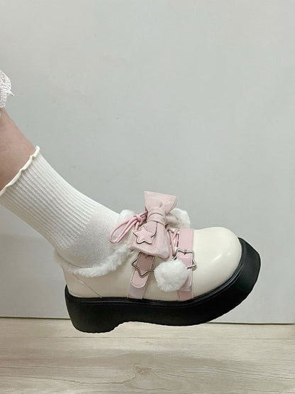 Accents Winter Star Fleece-Lined Sweet Beige Pink - Platforms