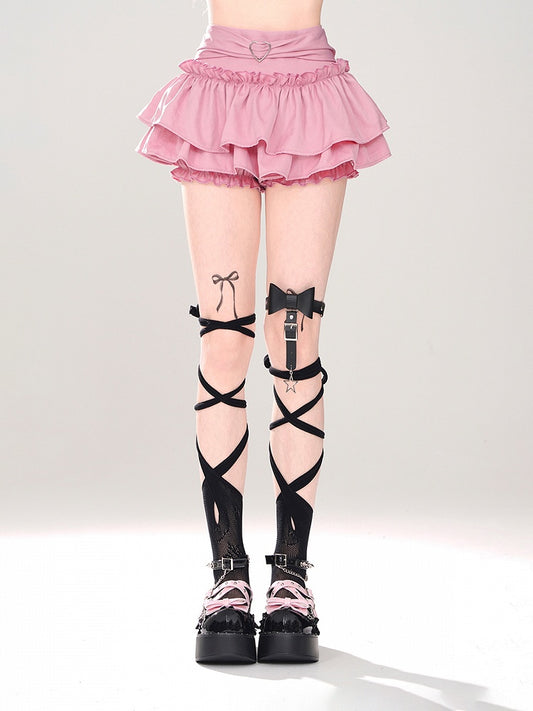 Tiered Mini Skirt Pink A-Line Glamorous