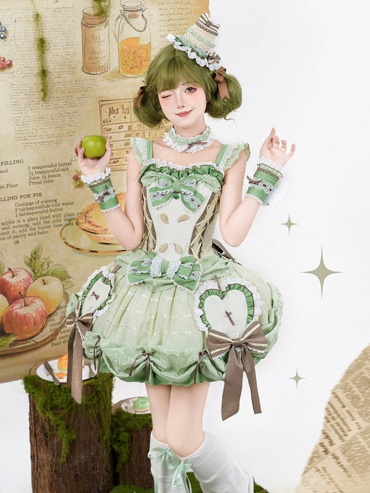 Decorated Sweet Mini Bowknots Green Lolita Hat