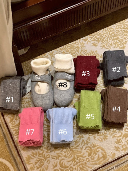 Sweet Ruffled Cuff Knitted Leg Warmers With Beads