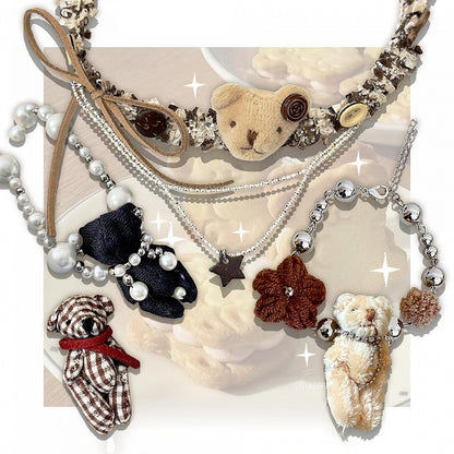 Teddy Bear Plush Necklace/Ring/Bracelet