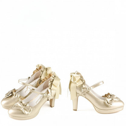- PU Bow Top High at Hime Golden Heels Lolita