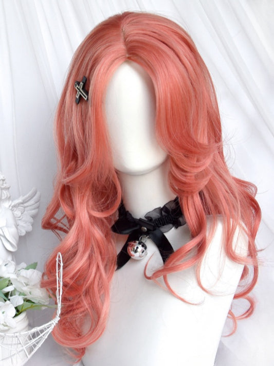 Orange Above Bust Length Wavy Wig