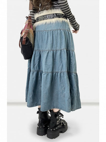 Blue Kawaii Skirt Daily Denim