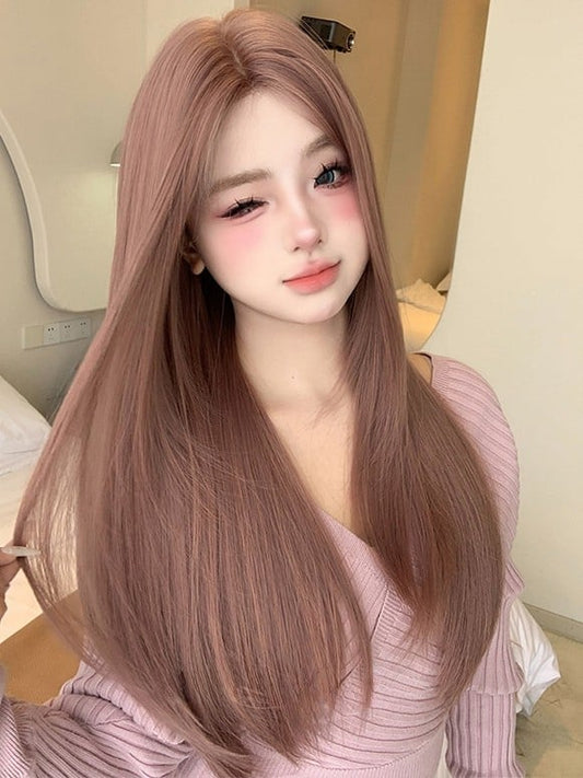 Length 63CM Pink Straight Wig
